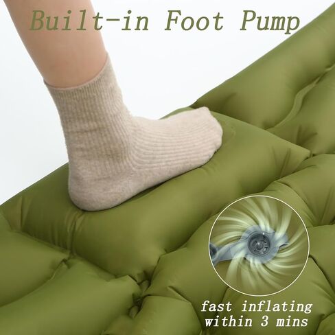 Double Self Inflating Sleeping Camping Mattress Pad for 2 People with Built-in Foot Pump for Tent,Backpacking Hiking, Traveling, Portable Camping Mat… in Saudi Arabia