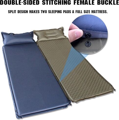WILD FUN Sleeping Pad for Camping, Memory Foam Camping Mattress with Pillow, Self Inflating Camping Pad 1.2" Thick Foam, Air Mattress Inflatable Sleeping Mat for Backpacking,Hiking in Saudi Arabia