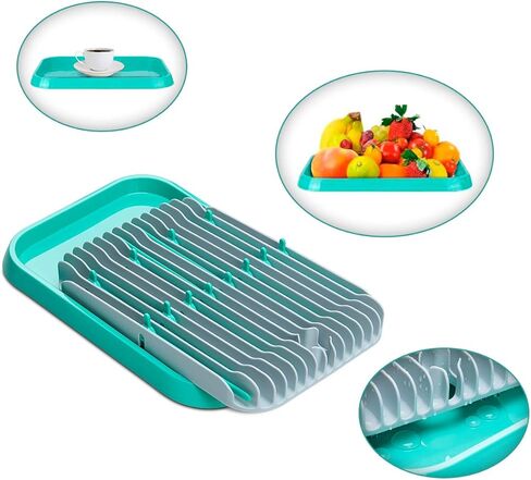 رف تجفيف زجاجات الأطفال / حامل مجفف حلمات زجاجات الأطفال من سونجواي / رف عالي السعة لتخزين حلمات الزجاجة وتنظيم التجفيف / مجفف موفر للمساحة (أخضر) in Kuwait