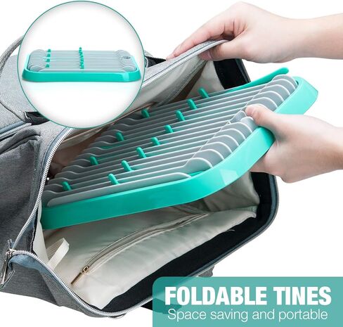 رف تجفيف زجاجات الأطفال / حامل مجفف حلمات زجاجات الأطفال من سونجواي / رف عالي السعة لتخزين حلمات الزجاجة وتنظيم التجفيف / مجفف موفر للمساحة (أخضر) in Kuwait