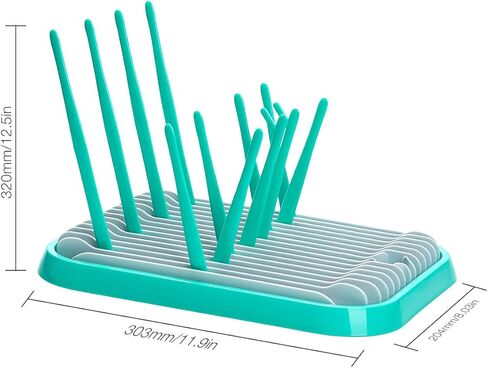 رف تجفيف زجاجات الأطفال / حامل مجفف حلمات زجاجات الأطفال من سونجواي / رف عالي السعة لتخزين حلمات الزجاجة وتنظيم التجفيف / مجفف موفر للمساحة (أخضر) in Kuwait