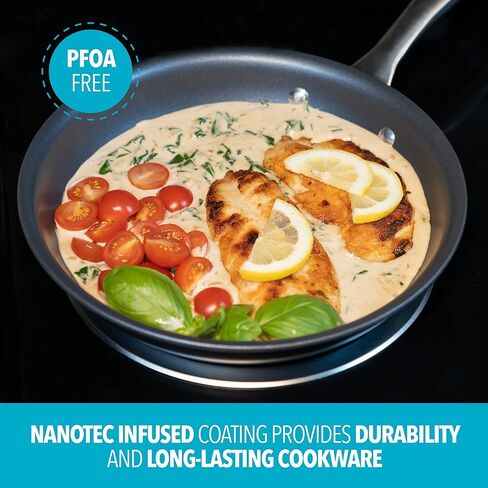 مقلاة بياليتي، طقم أواني طهي من الياقوت 10 قطع، رمادي in Kuwait