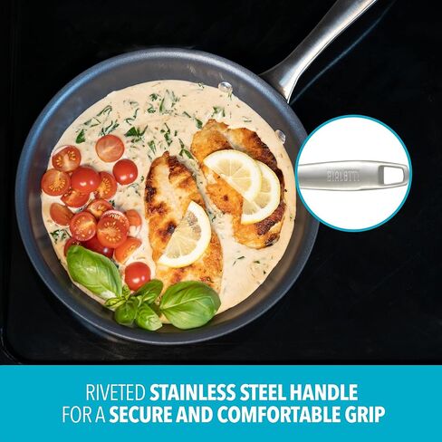 مقلاة بياليتي، طقم أواني طهي من الياقوت 10 قطع، رمادي in Kuwait