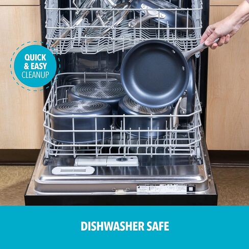 مقلاة بياليتي، طقم أواني طهي من الياقوت 10 قطع، رمادي in Kuwait