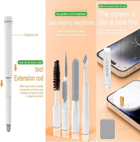 20 in 1 Multifunctional Cleaning Kits for Phone Charging Port, Repair Cleaner Tool Kit for Camera Lens, Earbuds, Laptop, Mechanical Keyboard in Kuwait