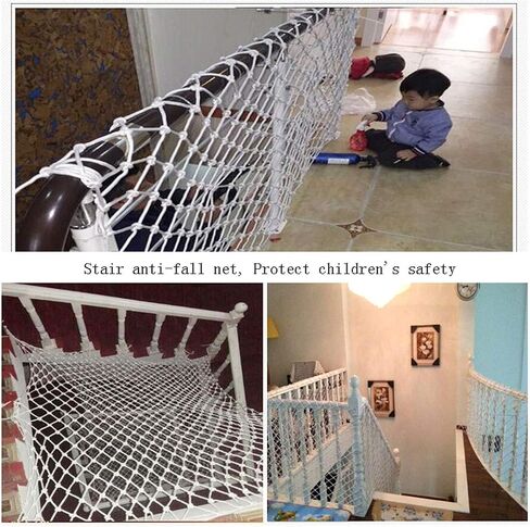 Child Safety Net (2x3m White), Indoor Staircase Balcony Anti-Fall Outdoor Fence Protection Netting Cargo Cover Nets Football Replacement Mesh Nylon Rope Decorative Net in Saudi Arabia