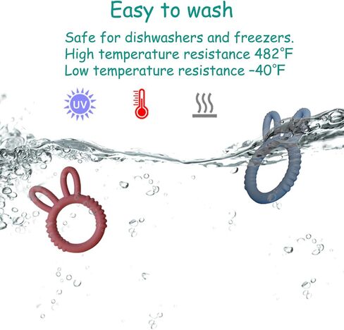 Baby Teething Toys 2pcs Safe Silicone Easter Teether Toy for Babies 0-12 Months 1-3 Years Baby Teething Relief Toys Easy to Hold Handles and Easy to Clean - BPA Free in Saudi Arabia
