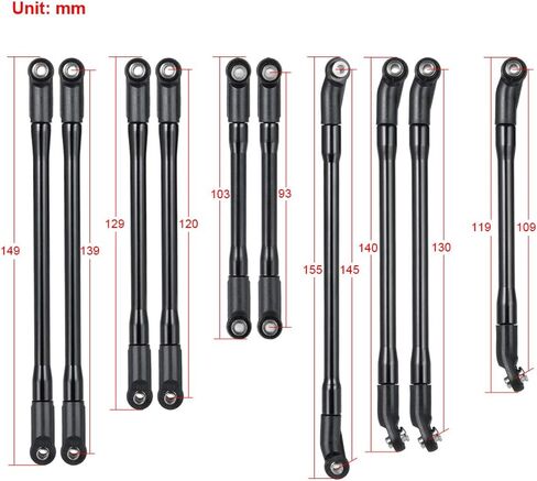 MOHERO CNC Aluminum Link Linkage Rod for RC 1/10 Axial SCX10 II 90046 Crawler Pack of 10 in Saudi Arabia