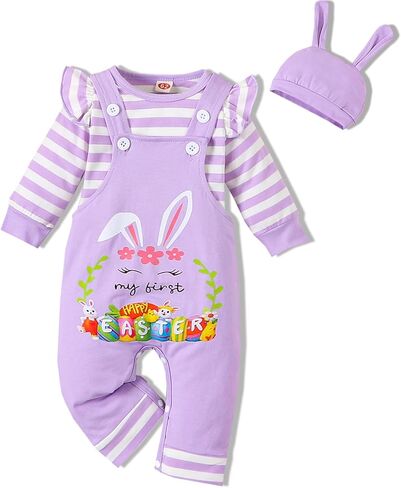 مجموعة ملابس VINUOKER Baby Girl My First عيد الفصح المكونة من 3 قطع من ملابس عيد الفصح للفتيات الصغيرات in Kuwait