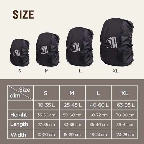 TOURZOO Backpack Rain Cover, Waterproof Backpack Cover for (10-95L),Reflective Strip,Outdoor Backpack Cover for Hiking, Camping, Biking, Traveling in Saudi Arabia