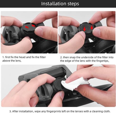 مجموعة فلاتر BRDRC مكونة من 4 قطع ND لوحدة الهواء DJI Avata / O3، ملحقات طائرة بدون طيار ذات فلتر محايد الكثافة (ND8+ND16+ND32+ND64) in Kuwait