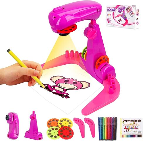 Drawing Projector for Kids Toy,smart art sketcher projector kid toys, with 32 Slide Cartoon Patterns and 12 Color Brush, Adjustable Pattern Size,Suitable for Children to Learn to Draw and Sketch in Saudi Arabia