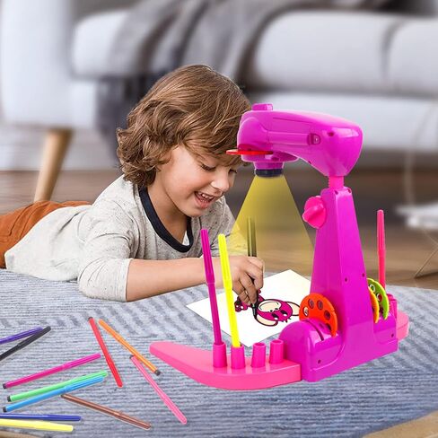 Drawing Projector for Kids Toy,smart art sketcher projector kid toys, with 32 Slide Cartoon Patterns and 12 Color Brush, Adjustable Pattern Size,Suitable for Children to Learn to Draw and Sketch in Saudi Arabia