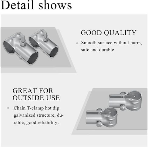 نهاية السكك الحديدية المشابك بيت الكلب لوحة المشابك سلسلة ربط السياج T- المشابك 1-3 / 8 '' أجزاء السياج (4 مجموعات) مؤقت بيت الكلب المشابك العلاقات السياج المجلفن لإطارات لوحة الأنابيب 32 مم in Kuwait