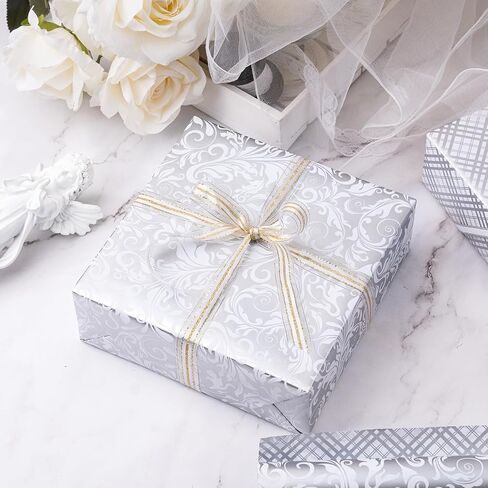 LeZakaa Reversible Floral Wrapping Paper Jumbo Roll - Flower in Blue & White Dot in Pink - 24 inches x 100 Feet (200 sq.ft.) in Kuwait