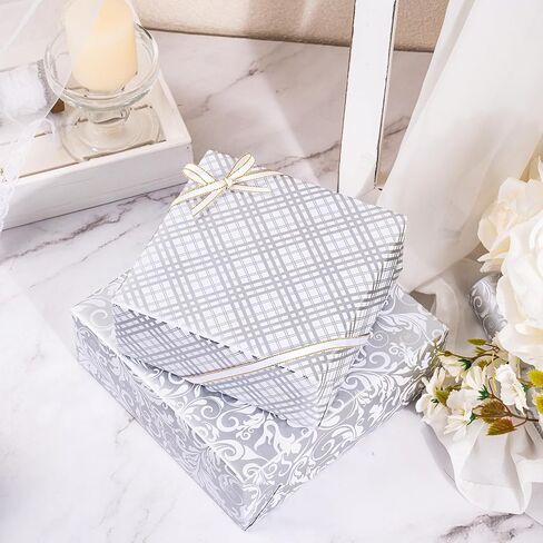 LeZakaa Reversible Floral Wrapping Paper Jumbo Roll - Flower in Blue & White Dot in Pink - 24 inches x 100 Feet (200 sq.ft.) in Kuwait