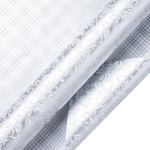 LeZakaa Reversible Floral Wrapping Paper Jumbo Roll - Flower in Blue & White Dot in Pink - 24 inches x 100 Feet (200 sq.ft.) in Kuwait