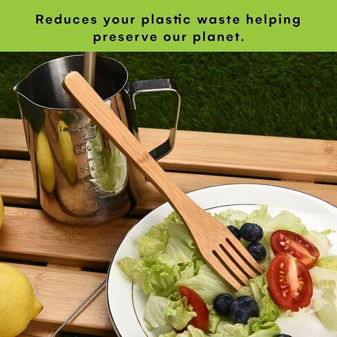 Prosumer's Choice 6-Piece Wooden Travel Cutlery Bamboo Set with Travel Case - Reusable Flatware Including Spoon, Fork, and Knives - Portable Utensil for Outdoor Camping, Outing, Hiking, & Picnic in Kuwait