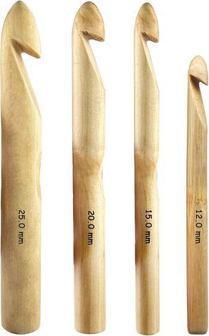 Mdoker Huge Crochet Hook Set Size 12mm(O)/15mm(P/Q)/20mm(S)/25mm(U) Large Crochet Hooks Needles for Giant Chunky Yarn Carpet Scarf Bulky Wool Roving Weaving in Saudi Arabia