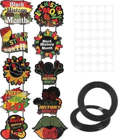 زخارف شهر التاريخ الأسود لباب الحائط لافتة معلقة، علامة شهر التاريخ الأسود زخرفة المساواة والحرية والتضامن، ديكور المهرجان الأمريكي الأفريقي لحفلة الفصل الدراسي في المنزل in Kuwait