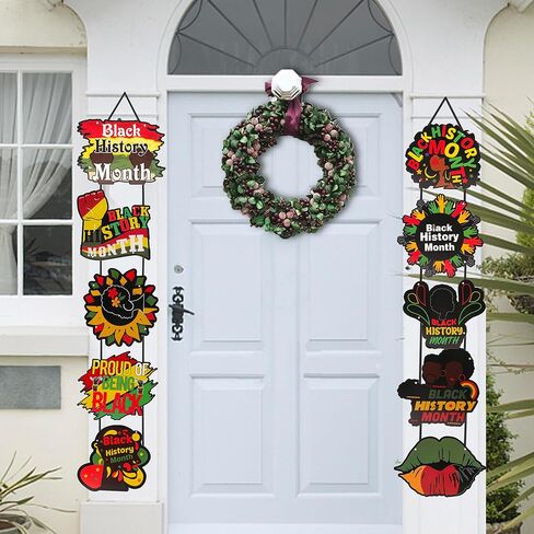 زخارف شهر التاريخ الأسود لباب الحائط لافتة معلقة، علامة شهر التاريخ الأسود زخرفة المساواة والحرية والتضامن، ديكور المهرجان الأمريكي الأفريقي لحفلة الفصل الدراسي في المنزل in Kuwait