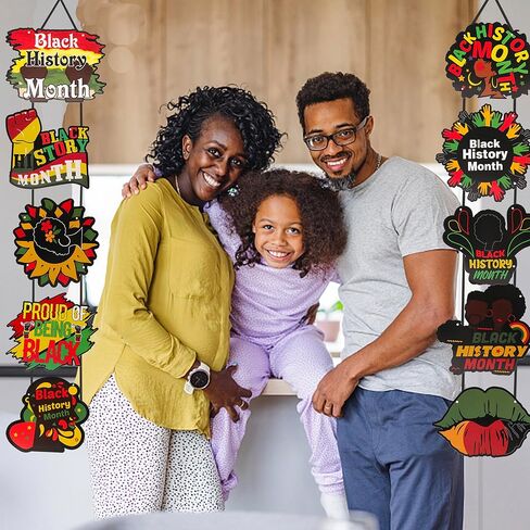 زخارف شهر التاريخ الأسود لباب الحائط لافتة معلقة، علامة شهر التاريخ الأسود زخرفة المساواة والحرية والتضامن، ديكور المهرجان الأمريكي الأفريقي لحفلة الفصل الدراسي في المنزل in Kuwait