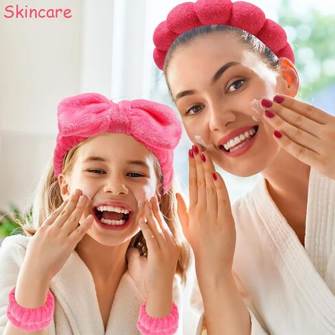 عصابة رأس سبا لغسل الوجه، عصابة رأس للعناية بالبشرة، عصابة رأس لغسل الوجه، عصابة رأس إسفنجية حمراء وردية، عصابة رأس، ربطة عنق، أربطة معصم لغسل إكسسوارات شعر الوجه للنساء والفتيات in Kuwait