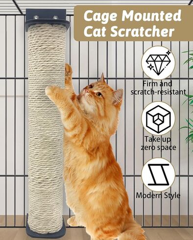 VCEPJH 2 Pcs Cat Scratching Post for Crate Cage Mounted Cat Scratcher Natural Sisal Scratch for Scratching and Climbing Furniture 15x2.7inches (Yellow) in Saudi Arabia