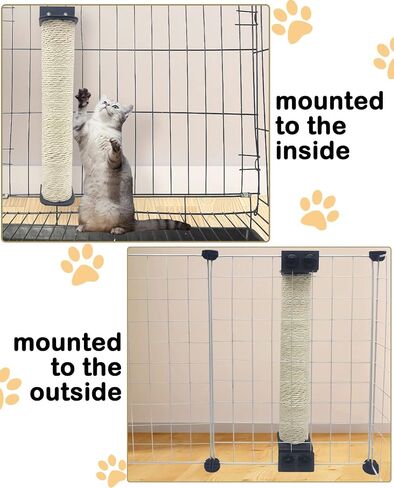 VCEPJH 2 Pcs Cat Scratching Post for Crate Cage Mounted Cat Scratcher Natural Sisal Scratch for Scratching and Climbing Furniture 15x2.7inches (Yellow) in Saudi Arabia