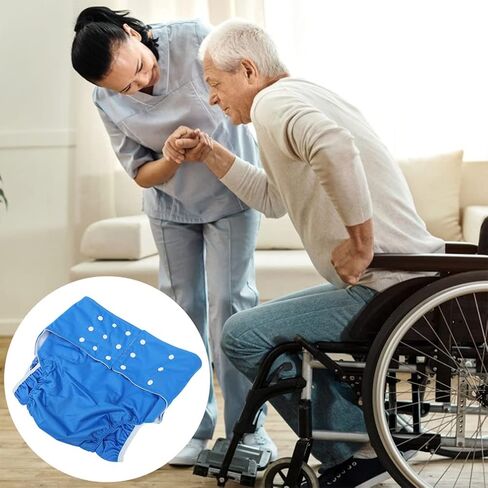 EXCEART 2 قطعة حفاضات الكبار قابلة لإعادة الاستخدام حفاضات الكبار قابل للغسل حفاضات القماش المضادة للتسرب حفاضات الكبار لكبار السن سلس البول النساء الرجال in Saudi Arabia