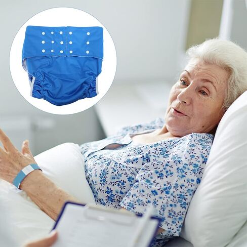 EXCEART 2 قطعة حفاضات الكبار قابلة لإعادة الاستخدام حفاضات الكبار قابل للغسل حفاضات القماش المضادة للتسرب حفاضات الكبار لكبار السن سلس البول النساء الرجال in Saudi Arabia