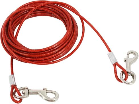 كابل ربط الكلاب ووتد، 30 قدمًا سلاسل للكلاب مقود خارجي للكلاب و16 بوصة للكلاب مضادة للصدأ مناسبة للكلاب المتوسطة والكبيرة التي يصل وزنها إلى 100 رطل، للتخييم والمنتزه والحديقة والفناء in Kuwait