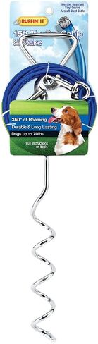 Ruffin' It 15 Foot Cable Tie Out with Corkscrew Stake for Dogs Up To 70lbs in Saudi Arabia