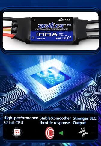 Beatles G2 100A ESC with SBEC Output 8A/5,6V for RC Fixed Wing Airplane 2-6S or DIY Project Need Electronic Speed Controller… in Saudi Arabia