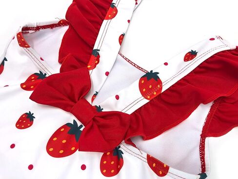 SHEKINI Baby Girl's One Piece Swimsuit Strawberry Ruffle Bathing Suits Cute Swimwear in Saudi Arabia