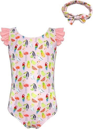 SHEKINI Baby Girl's One Piece Swimsuit Strawberry Ruffle Bathing Suits Cute Swimwear in Saudi Arabia