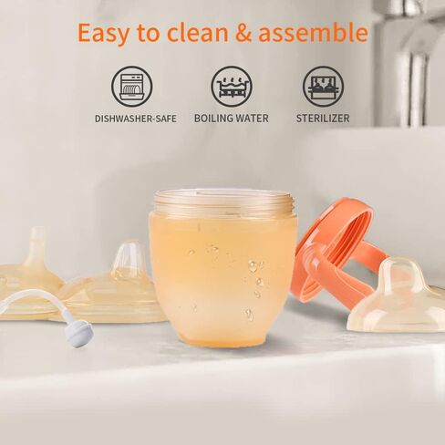 silicone toddler sippy cups with straws for baby 6 months | spill proof cup for 1 year olddual-purpose kit, easy to clean，bpa free in Kuwait