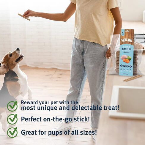 Mon Ami Variety Dog يعامل أعواد اللحوم للكلاب مع خضروات المزرعة الطازجة - يعامل الكلاب من الدرجة البشرية مع الأطعمة الفائقة - يعامل تدريب الكلاب - يعامل صحي للكلاب الصغيرة والمتوسطة والكبيرة in Kuwait