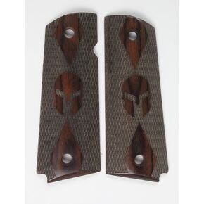 Spartan Helmet #1 - Full size 1911 grips - Rosewood - Checkered