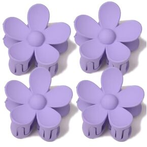4 Pcs Blue Hair Claw Clips - Large Floral Hair Clips, Strong Hold for Women Thin Hair & Thick Hair