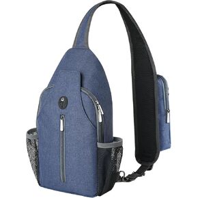 BROADREAM Crossbody Sling Backpack Waterproof Sling Bag for Women Men Anti Theft Crossbody Bags with RFID Blocking Hiking Backpack