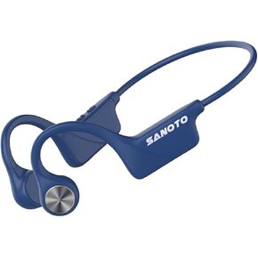 SANOTO Bone Conduction Headphones Bluetooth 5.3, Open Ear Headphones Wireless Bluetooth with 8 Hours Playtime Long Battery Life,IPX5 Waterproof Sports Headphones for Running, Cycling, Training