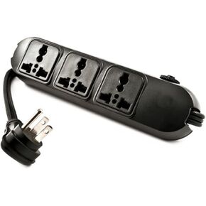 Simran SM-60 Universal Power Strip 3 Outlets for 110V-250V Worldwide Travel with Surge/Overload Protection