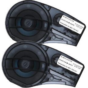 Compatible Label Tape Replacememt for M21-750-427-Work with BMP21-PLUS/LAB Black on White 0.75" Self Laminating Vinyl-14' Length -0.75" Width-2 Pack