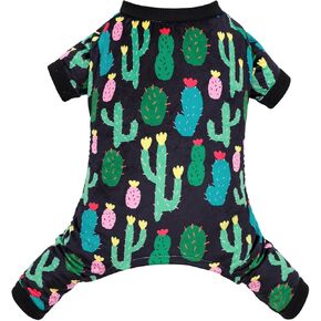 CuteBone Fleece Dog Pajamas St. Patrick's Day Clothes Puppy Jammies Pet Apparel Cat Onesie for Chihuahua Yorkie Frenchies P326L
