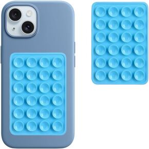 Silicone Phone Grip Cup Suction Phone Case Holder Hands-Free Sticky Non Slip Silicon Phone Stand for All Phones (Black)