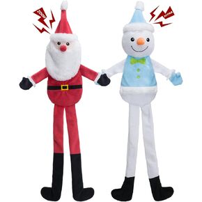 HGB Squeaky Christmas Dog Toys, Crinkle Dog Toys for Large Medium Small Dogs, Interactive Dog Toys to Keep Them Busy, Plush Pupppy Toys for Enrichment & Boredom, Holiday Pet Toys, 2 Pack