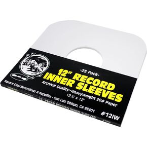 12" Vinyl Record Sleeves - Heavyweight White Paper Inner Sleeves - Archival Quality, Acid-Free! Set of 500#12IW