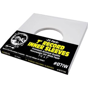 (500) Archival Quality Acid-Free Heavyweight Paper Inner Sleeves for 7" Vinyl Records #07IW