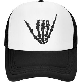 Halloween Pumpkin Smile Face Trucker Hat for Men Women, Adjustable Mesh Baseball Cap for Halloween Party